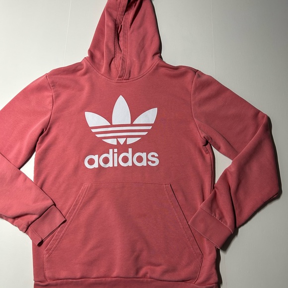 Adidas Junior, extra large trefoil long sleeve hoodie, colored dust, pink - Picture 4 of 9